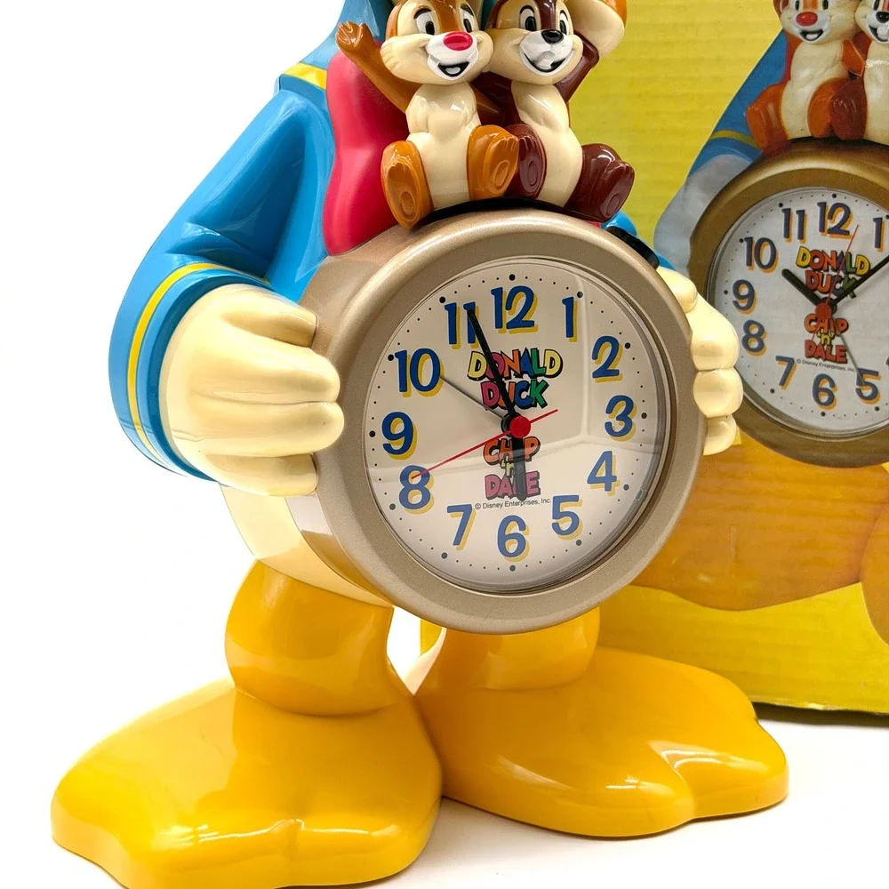 Vintage Disney‎ Donald Duck Chip Dale Talking Alarm Clock Japan Boxed Seiko Rare